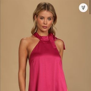Lulus pink halter dress - worn once!
